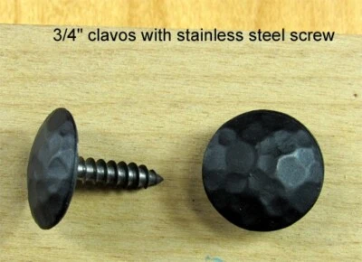 WILD WEST HARDWARE Premium Decorative Nail Head with stainless steel screw - Black 3/4" dia. head
