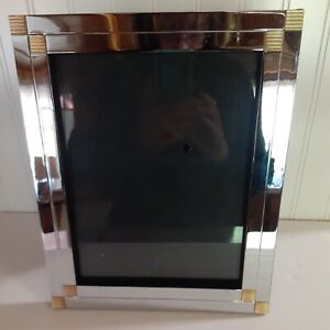 Chrome & Brass Picture Frame Art Deco Stlye 10" X 12" Opening 7.5" X 9.5"
