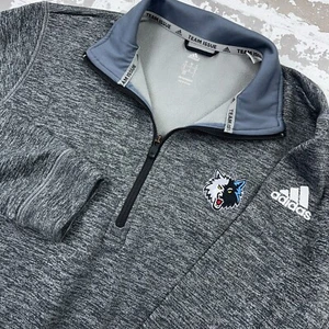 Minnesota Timberwolves Sweater Men Medium Gray Pullover Quarter Zip Sweatshirt - Picture 1 of 10