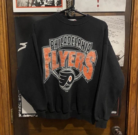 Vintage Philadelphia Flyers Logo Athletic Sweatshirt Crewneck Size M 90s NHL Cover