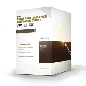 Linkedpro PRO-CAT6/W Cable Cat6a 23 AWG Indoor Cooper CCA 1000 ft (305 m) White - Picture 1 of 2