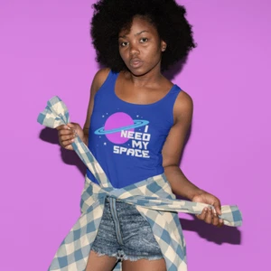 I Need My Space Tank Top Women's Racerback Sleeveless Shirt Funny Introvert - Imagen 1 de 9