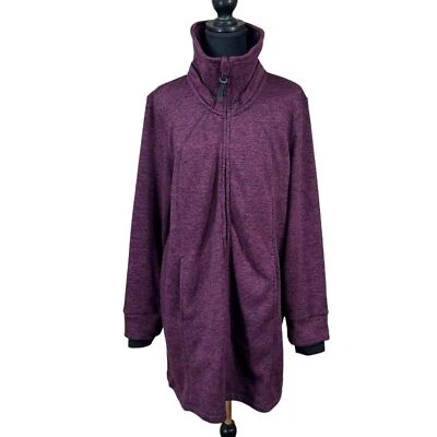Abrigo Kenneth Cole Reaction tejido púrpura acceso a auriculares cremallera completa talla XXL Foto 1 de 4
