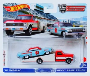 2023 Hot Wheels CAR CULTURE Team Transport '61 IMPALA & 72 Chevy RAMP Truck #54 - Picture 1 of 5