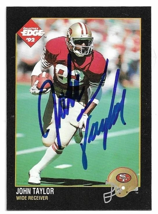 JOHN TAYLOR Autographed Signed 1992 Collector's Edge card #157 49ers 49'ers COA - Image 1 of 1