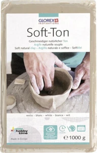 Glorex Soft-Ton weiß, 1000 g Knet- & Modelliermaterial - Bild 1 von 2