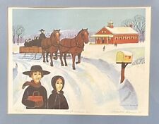 CONSTANTINE KERMES 1985 Signed AMISH SCHOOL BUS # 330/500 Folk Art Farmhouse