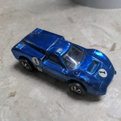 1967 Mattel Hot Wheels Redline Ford J-Car Early Sweet 16 USA Blue GT40  - Image 1 of 4