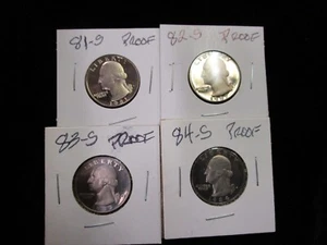 Four Proof Washington Quarters 1981-S 1982-S 1983-S 1984-S - Bild 1 von 2