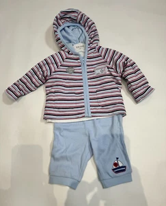 George 3 Piece Baby Boy Outfit Soft Winter Set Size 0-3 Months Blue Red - Picture 1 of 6