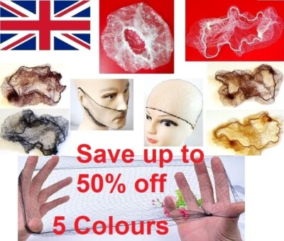 Hairnet Fine Soft Elastic Hair Beard Net Shower Cap Bun Ballet Multi Tie UK - Image 1 of 4