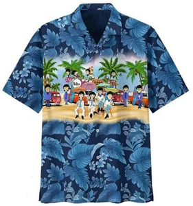 süßes HEISS The Beatles Hawaiihemd Strand 3D Hot Dad Geschenk HEISS neu - Bild 1 von 2