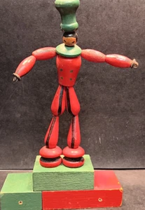 Antique wooden whimsical toy figure. Wired and on stand. - Picture 1 of 5