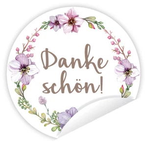 Aufkleber 'Dankeschön!' Vintage Flower 24 Stück (4 cm) Hochzeit Gastgeschenk DIY - Bild 1 von 3