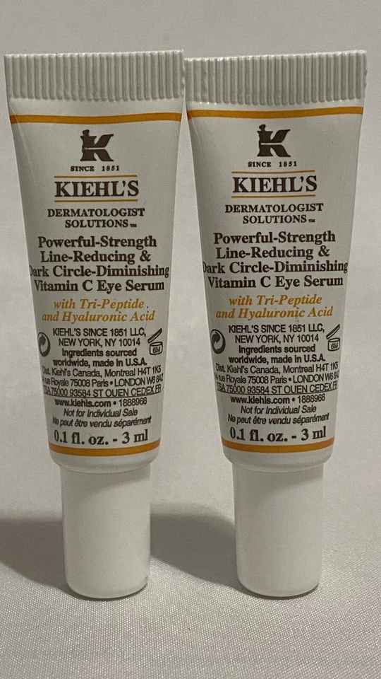 2 Kiehl's Powerful-Strength Line-Reducing Dark Circle Vitamin C Eye Serum 3ml Ea - Image 1 of 1