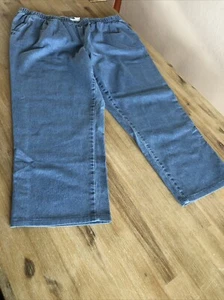 blaue Schlupfjeans in Größe 50 - Gummizugbund, Taschen - Bild 1 von 11