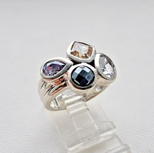 SILPADA 925 STERLING SILVER HEMATITE QUARTZ WINE FLIGHT RING SIZE 7.25 R2206 - Picture 1 of 8