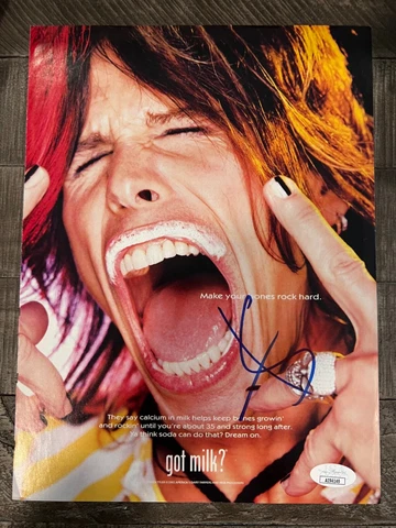 Steven Tyler signed  JSA COA 8x10 Milk Ad Magazine pic Aerosmith psa  bas Cover