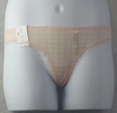 Calvin Klein Mujer Encaje Tanga Ropa Interior Grande Lunares Rosa QD3705 Foto 1 de 2