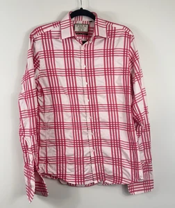 Thomas Pink business shirt men's pink wide check french cuff cotton Size 15 38cm - Picture 1 of 13