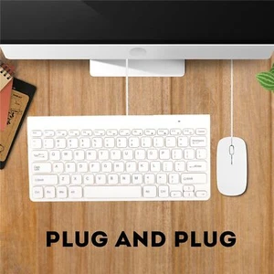 Ultradünne kabelgebundene USB-Tastatur Optische Maus Mäuseset Combo für PC - Bild 1 von 12