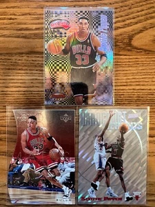 Scottie Pippen 3 Card Lot Bowman's Best Cuts Refractor Upper Deck Teammates HOF - Picture 1 of 2