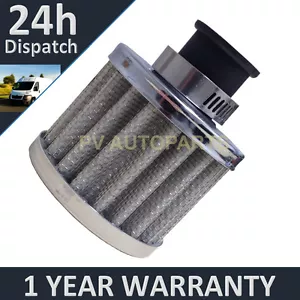 12mm AIR OIL CRANK CASE BREATHER FILTER MOTORCYCLE QUAD CAR SILVER ROUND - Picture 1 of 1