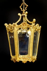 French Jugendstil Kronleuchter Deckenlampe um 1910/20 restauriert - Bild 1 von 6