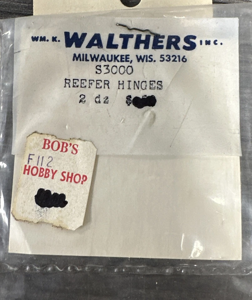 Walthers HO S3000 Reefer Hinges 2 Dozen Brass NIP - Image 1 of 2