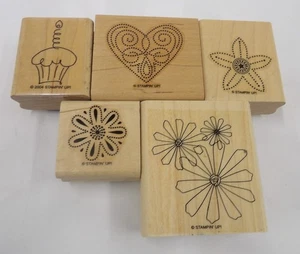Lote de 5 estampillas de goma montadas de segunda mano Stampin' Up - Imagen 1 de 2