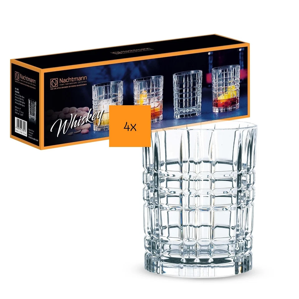 Vaso de whisky Nachtmann cuadrado 11 OZ (juego de 4) - cristal doble antiguo... Foto 1 de 4