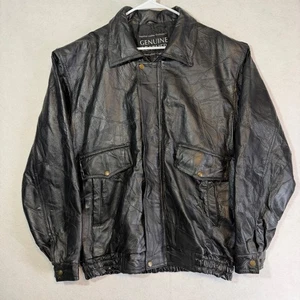 Vintage Napoline Leather Outfitters gesteppte Echtleder Jacke Mantel Herren XL - Bild 1 von 19