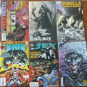 Lote de 6 cómics aleatorios - X-Man, Joker, GunSlinger, Godzilla, JLA Batman - Imagen 1 de 6