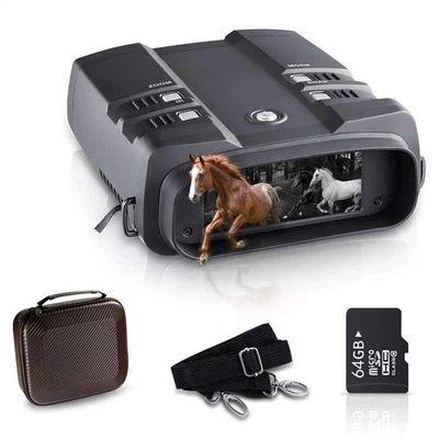 FHD300 1-3x Digital Zoom Night Vision Binoculars Infrared Camera 1080P +64G Card - Image 1 of 4