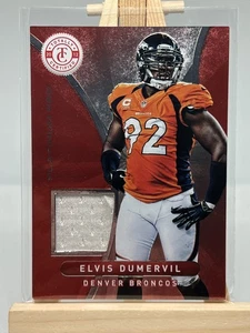 2012 Totally Certified - Materials Elvis Dumervil #96 Platinum Red /299 (MEM) - Picture 1 of 3