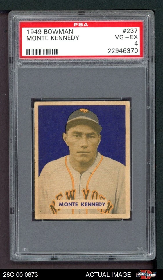 1949 Bowman #237 Monte Kennedy Giants RC PSA 4 - VG/EX - Image 1 of 1