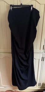 A New Day Women’s Strapless Ruched Side Black Maxi Dress XL NWT - Picture 1 of 10