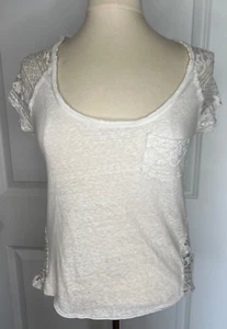 Hollister, Small Scoop neck White Lace, Cap Sleeve Top - Picture 1 of 7