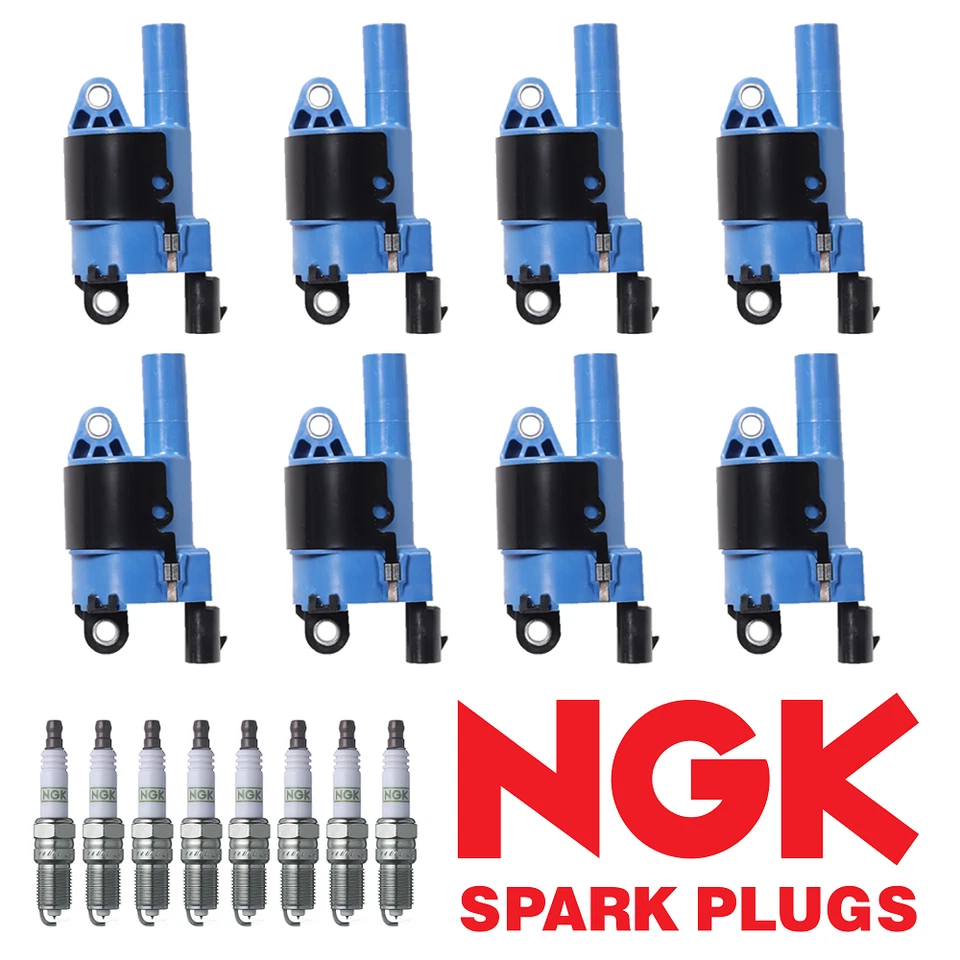 8x Ignition Coil & 8x NGK Platinum Spark Plug for Pontiac GTO 6.0L V8 UF414 - Image 1 of 4