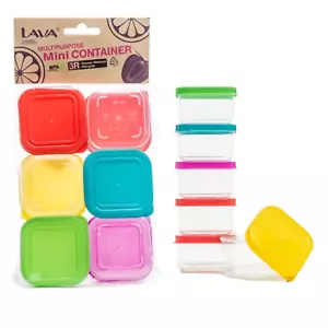 6 Pcs Multipurpose Reusable Small Mini Food Storage Container Meal Freezer 3 oz - Picture 1 of 6