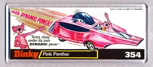 PINK PANTHER CAR toy box art WIDE FRIDGE MAGNET - CLASSIC TOY MEMORIES! - Picture 1 of 1