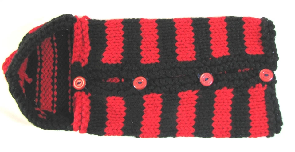 NUEVO KSS Hecho a Mano Pesado Color Negro/Rojo Pesado Bolso de Bebé con Botones BB-097 Foto 1 de 1