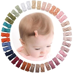 40PCS Mini Grosgrain Ribbon Snap Clips Hair Bows for Babies Toddlers & Infants - Picture 1 of 9