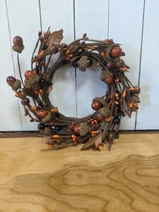 4" Country Mix Acorn Candle Ring Wreath Decor Accent - Picture 1 of 1