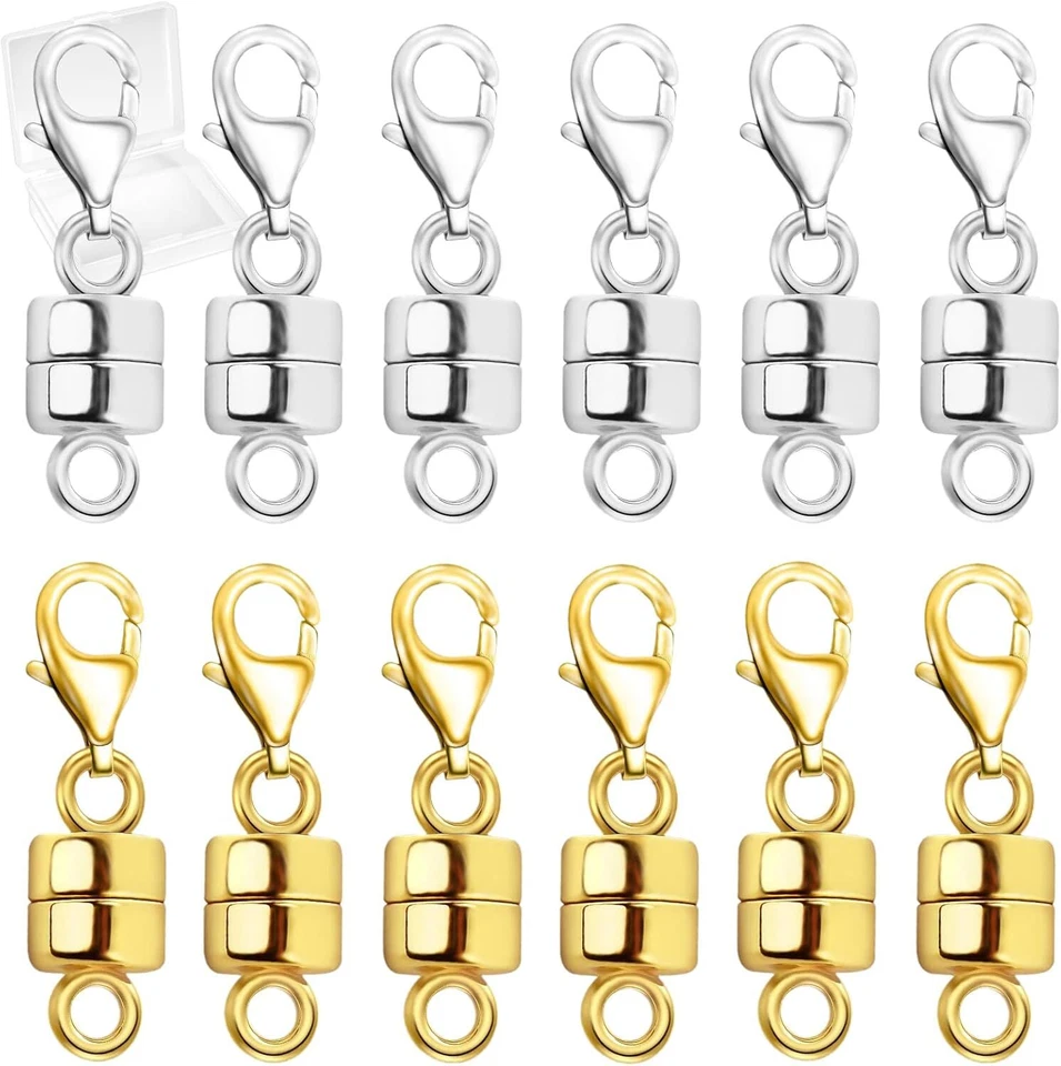 Magnetic Necklace Clasps with Lobster Clasp,14K Gold and Silver Magnetic Jewelry - Image 1 of 3