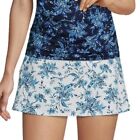 Lands End Womens Swim Skirt Plus Size 18 White Teal Blue Floral NEW