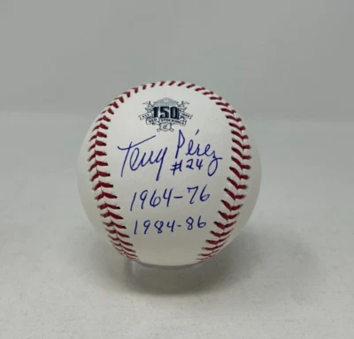 Tony Perez Signed Cincinnati Reds 150th Anniversary Baseball Insc PSA COA 164 - Image 1 of 2