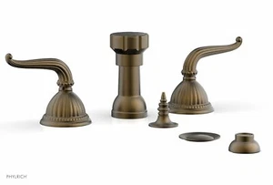 Phylrich GEORGIAN & BARCELONA Four Hole Bidet Set K4141-OEB Old English Brass  - Picture 1 of 6