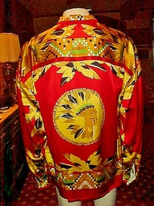 NWT MENS CREME DE SILK SILK SHIRT STYLE NATIVE AMERICAN CHIEF 4366 SIZE 2XLARGE  - Picture 1 of 4