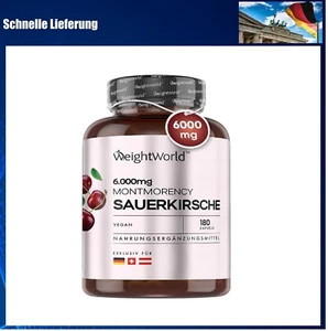 Montmorency Sauerkirschen Kapseln 6000 mg (50:1) - 180 Vegane Kapseln - 3 Monate - Bild 1 von 9